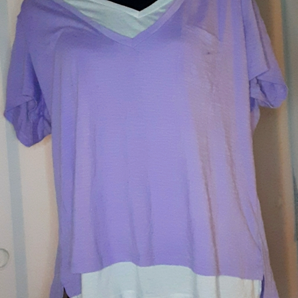 Purple and white two layer shirt